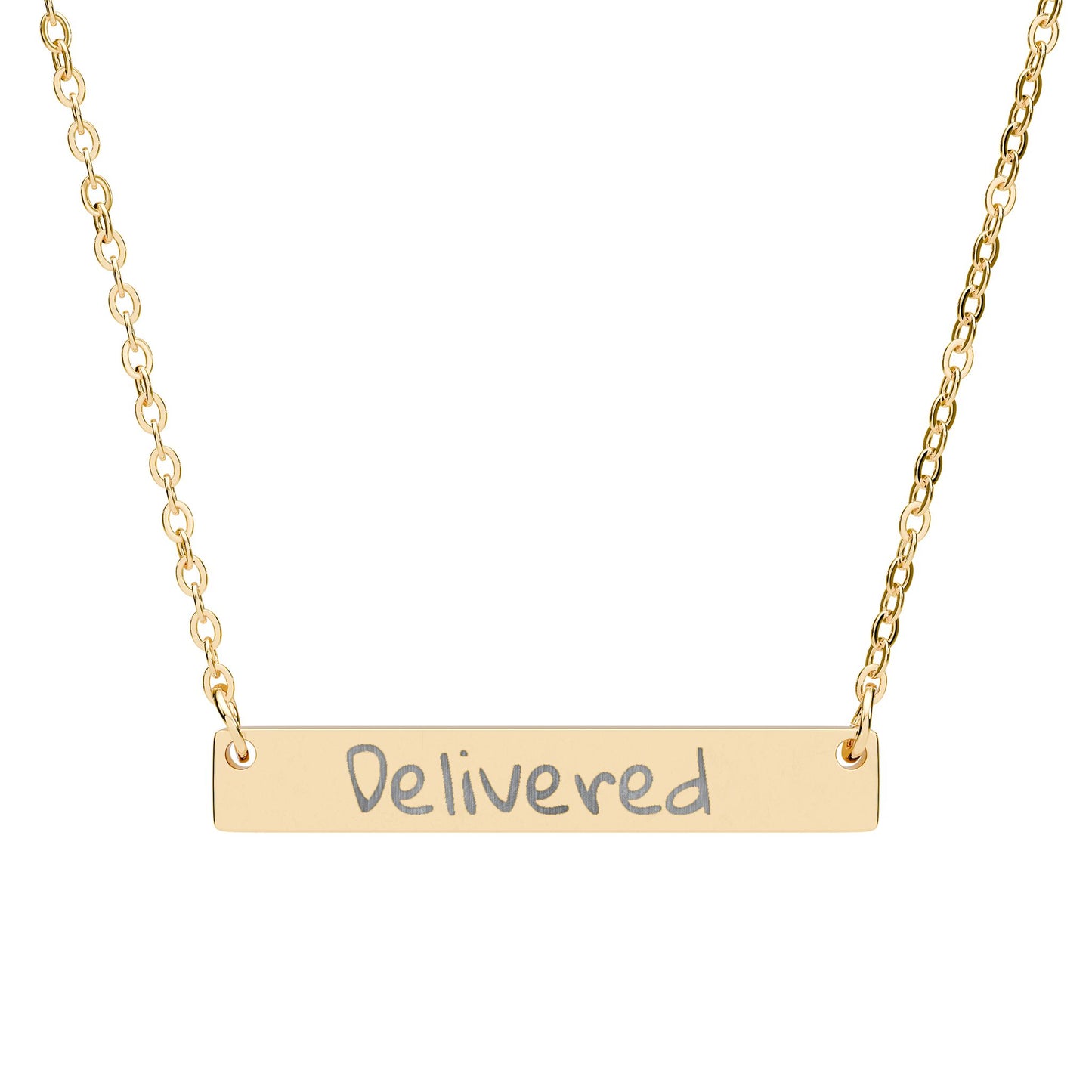 Wear the song Bar Necklace — 'Delivered' by Marie-Ève Mongrain Personalized Pendant