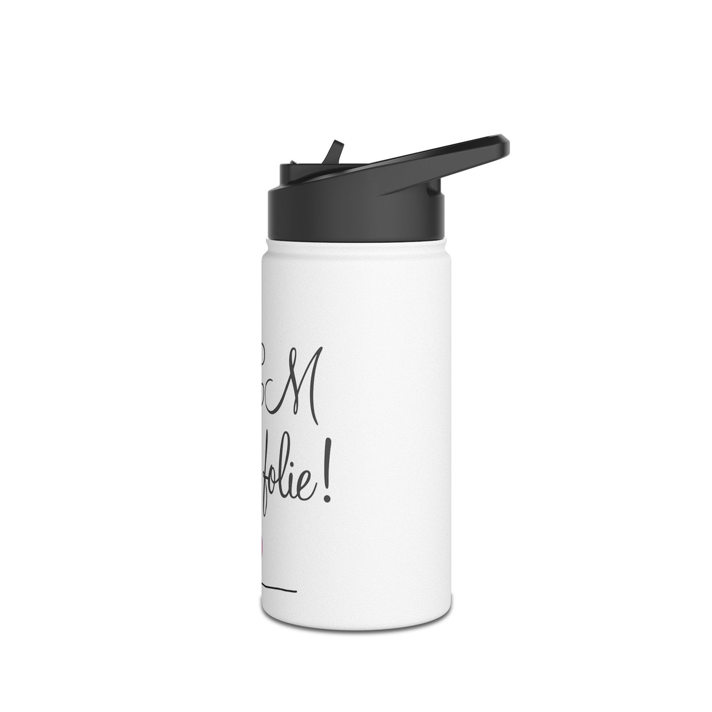 Chic Stainless Steel Water Bottle - Je M'EM à la folie, Perfect for Gifts, Outdoors, Hydration, Travel, Eco-friendly