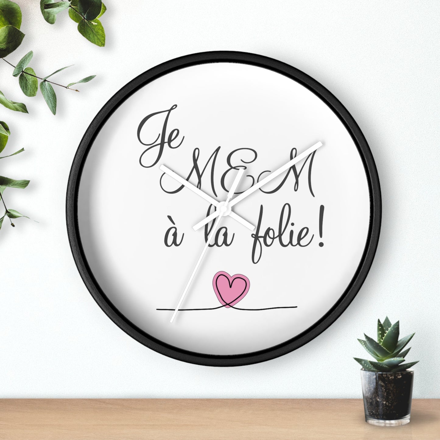Je MEM à la Folie par Marie-Ève Mongrain, Charming Love Wall Clock, Home Decor