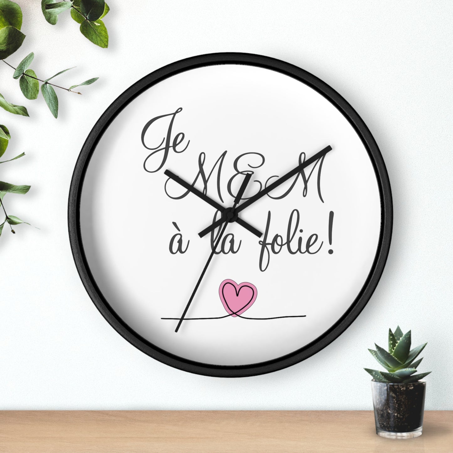 Je MEM à la Folie par Marie-Ève Mongrain, Charming Love Wall Clock, Home Decor