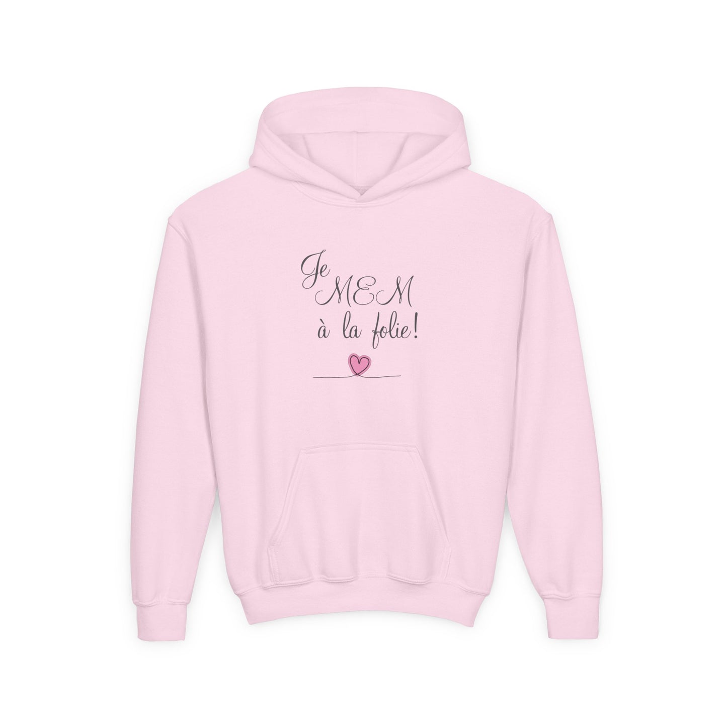 Je MEM à la folie par Marie-Ève Mongrain, Youth hoodie, Design - Perfect for Teen Gifts, Casual Wear, Holidays, or Celebrations
