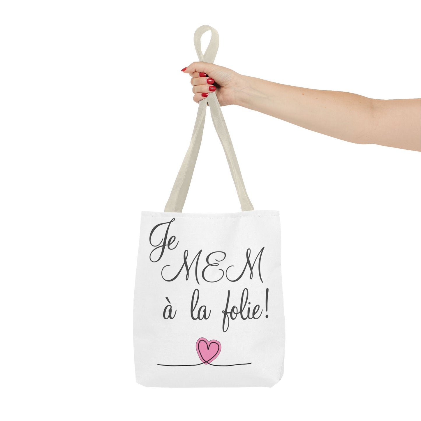 Je MEM à la Folie by Marie-Ève Mongrain Romantic Tote Bag - Cute Gift for Couples, Everyday Use, Shopping, Beach, Travel