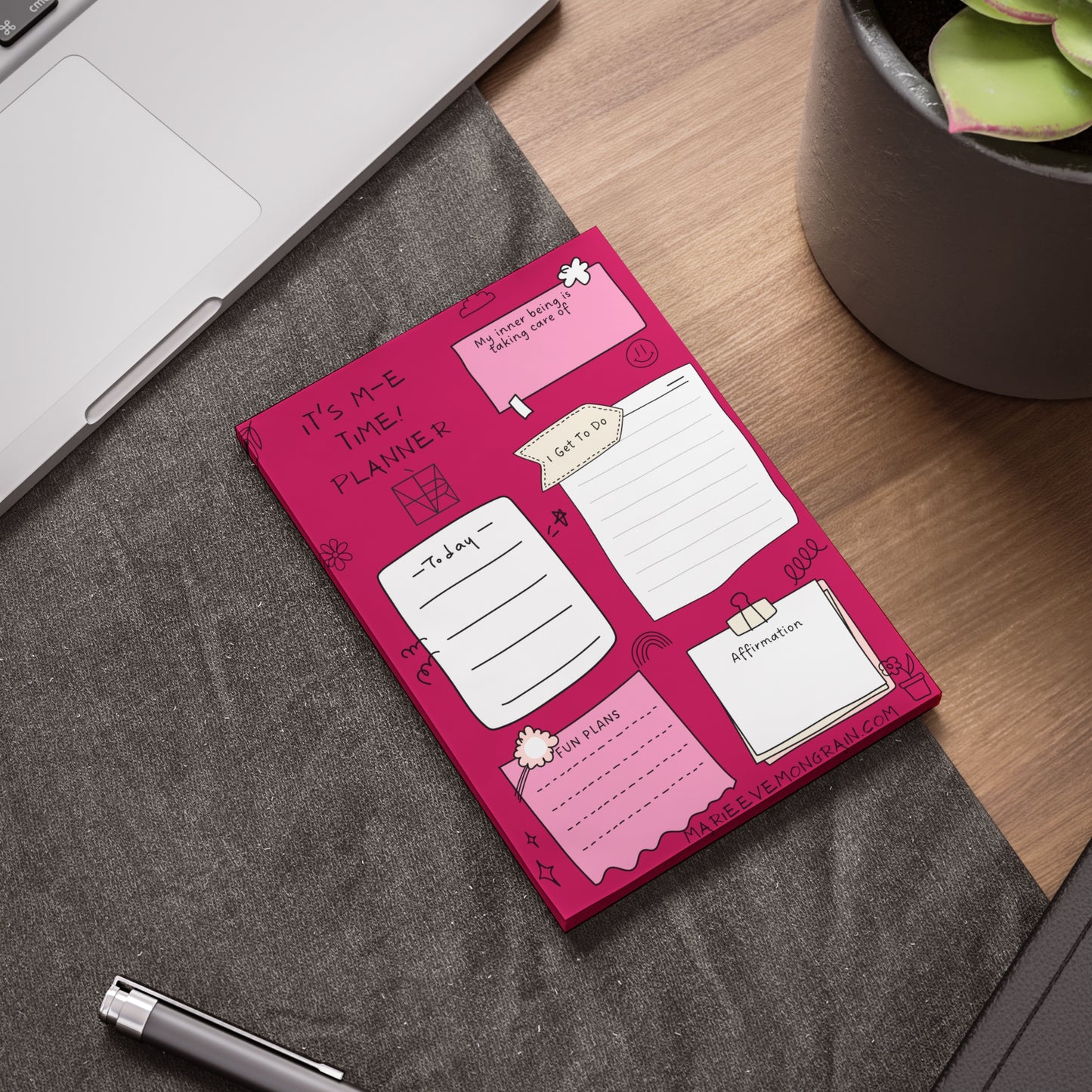 Planner Post-it Note Pad — 'It's Me Time' by Marie-Ève Mongrain Daily To‑Do & Affirmation Sticky Notes