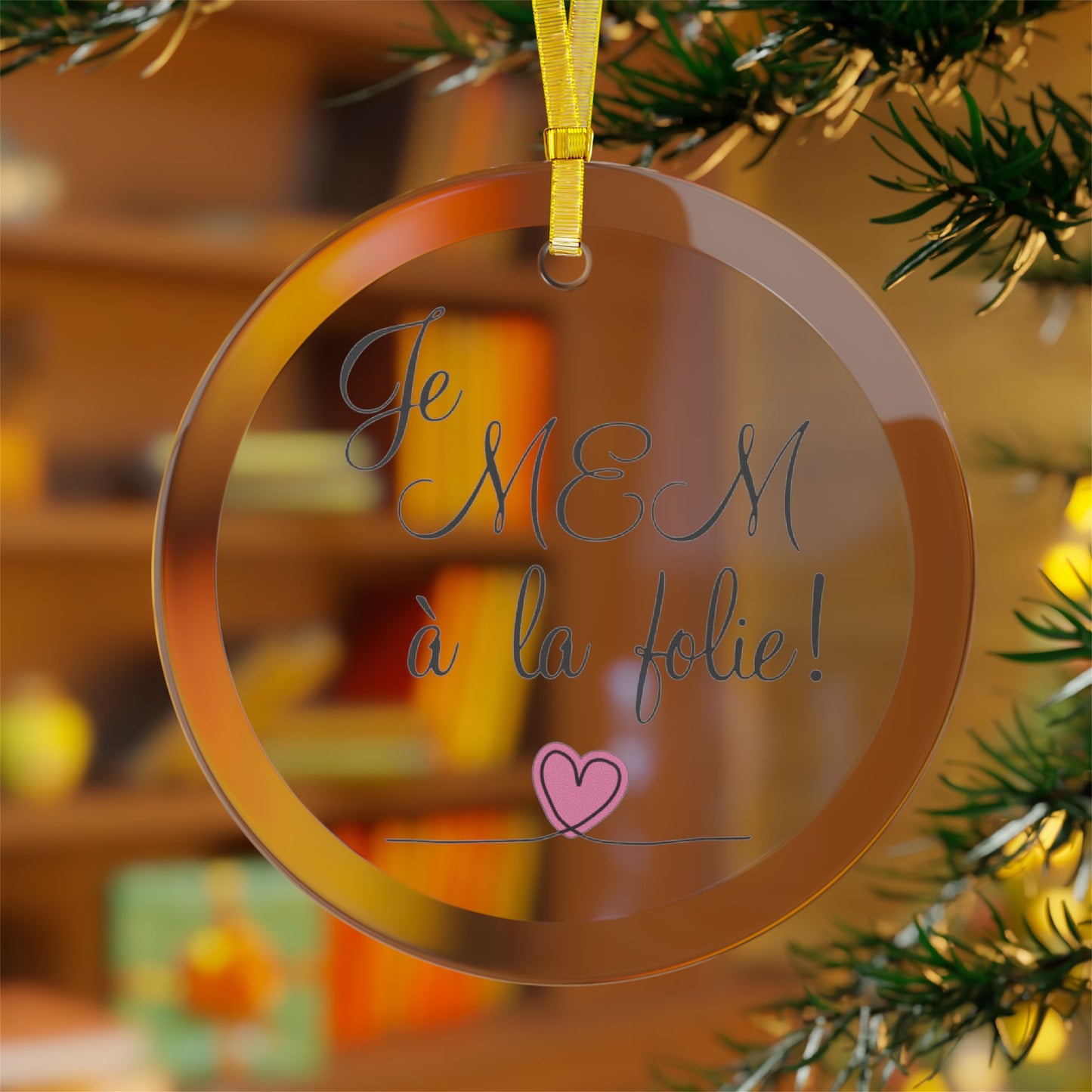 Je MEM à la Folie par Marie-Ève Mongrain, Romantic Glass Ornaments for Home Decor, Wedding Gifts, Valentine's Day Decor, Personalized Gift, Memory Keepsakes