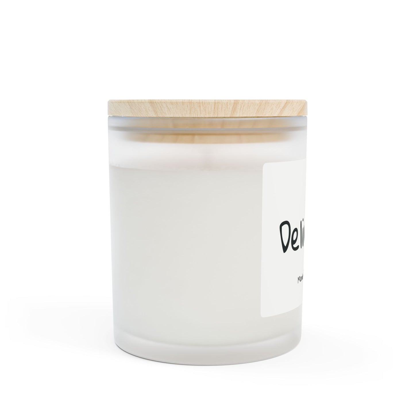 Burn the song "Delivered" by Marie-Ève Mongrain Scented Candle — Frosted 11oz Soy Candle with Wooden Lid