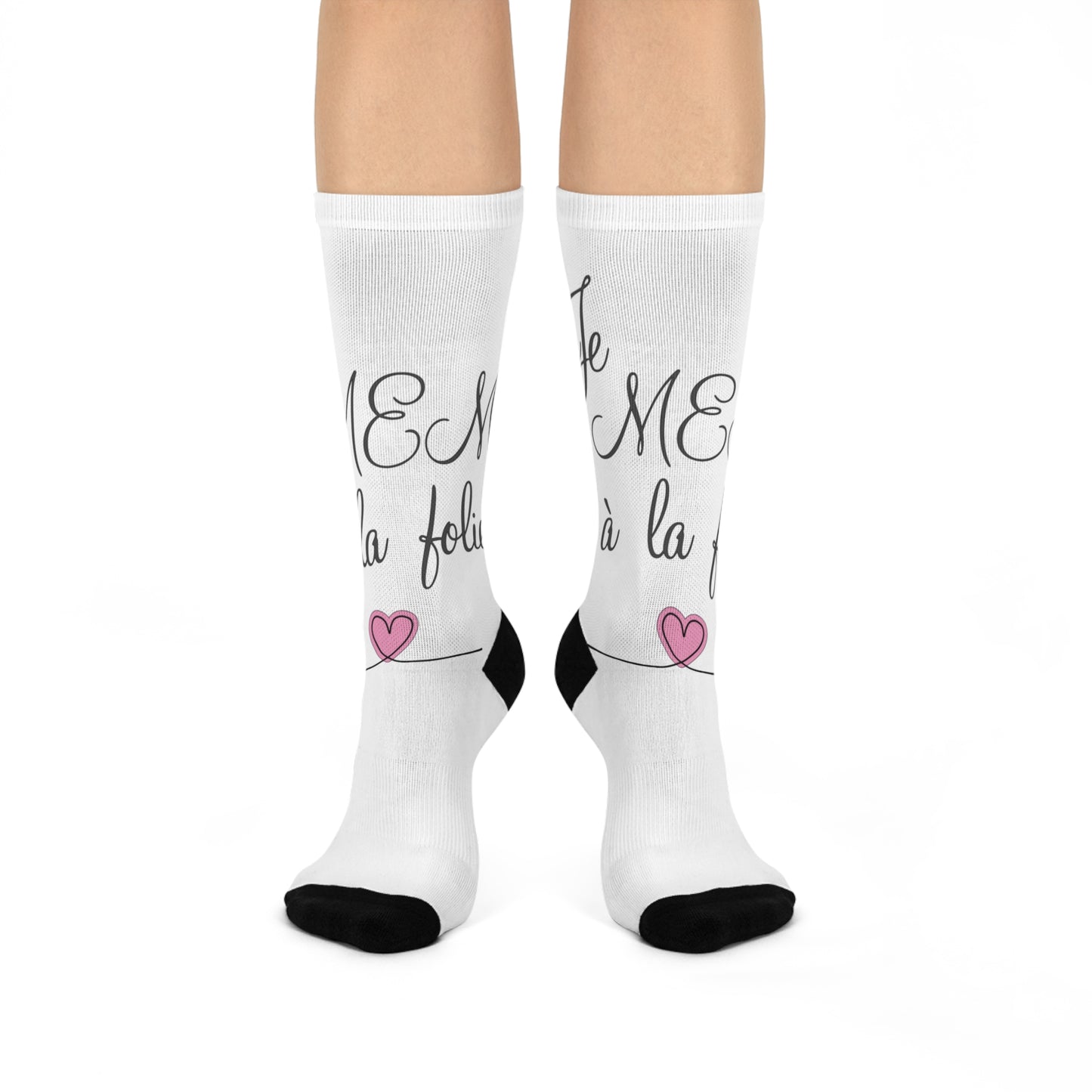 Je MEM à la Folie par Marie-Ève Mongrain, Cushioned Crew Socks - Fun & Comfortable Footwear for Everyday Wear