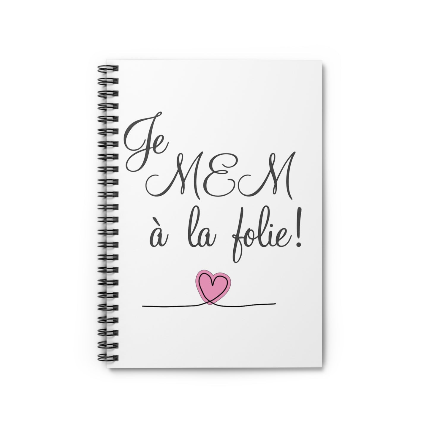 Je MEM à la Folie par Marie-Ève Mongrain, Romantic Spiral Notebook  for Journaling, Gifts, Cute Study, Heartfelt Notes, Valentine's Day