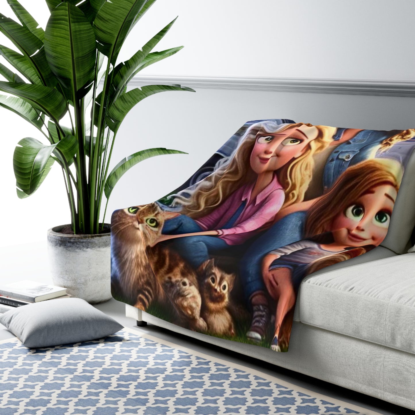 Mongrain's Family AdventuresCozy Family Adventure Sherpa Fleece Blanket, Kids Blanket, Comfy Throw, Home Decor, Gift for Mom, Camping Blanket