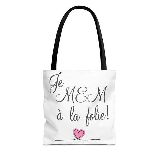 Je MEM à la Folie by Marie-Ève Mongrain Romantic Tote Bag - Cute Gift for Couples, Everyday Use, Shopping, Beach, Travel