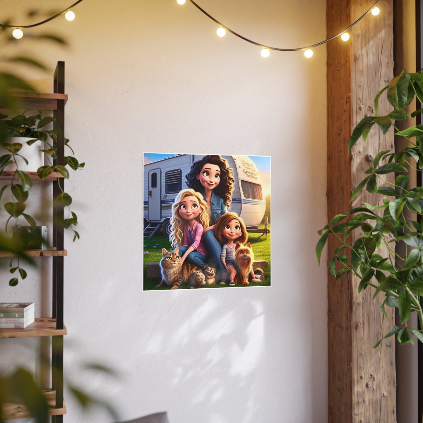 Mongrain's Family Adventures Whimsical Photo Art Posters - Home Decor, Wall Art, Gifts for Pet Lovers, Kids' Room, Family Moments