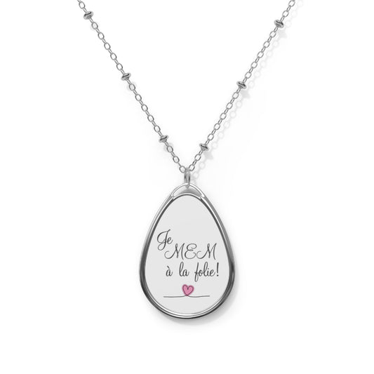 Je MEM à la Folie by Marie-Ève Mongrain Sentimental Oval Necklace for Loved Ones, Personalized Jewelry Gift, Meaningful Keepsake, Perfect for Anniversaries, Birthdays, Celebrations