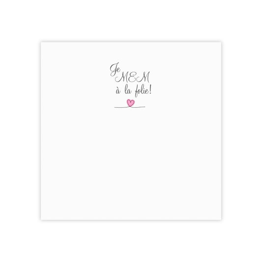 Je MEM à la Folie par Marie-Ève Mongrain, Elegant Post-it® Note Pads, Cute Reminder Pads, Personalized Stationery, Gift for Her, Office Supplies, Wedding Planning