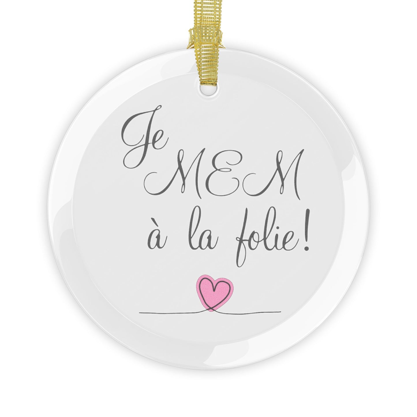 Je MEM à la Folie par Marie-Ève Mongrain, Romantic Glass Ornaments for Home Decor, Wedding Gifts, Valentine's Day Decor, Personalized Gift, Memory Keepsakes