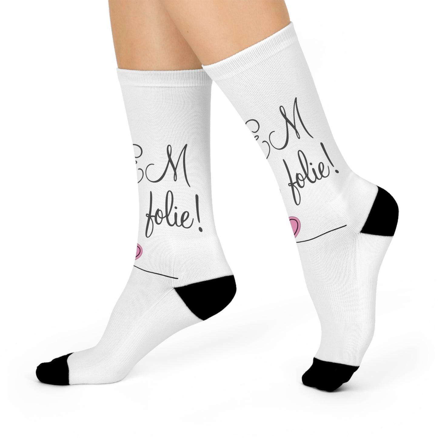 Je MEM à la Folie par Marie-Ève Mongrain, Cushioned Crew Socks - Fun & Comfortable Footwear for Everyday Wear