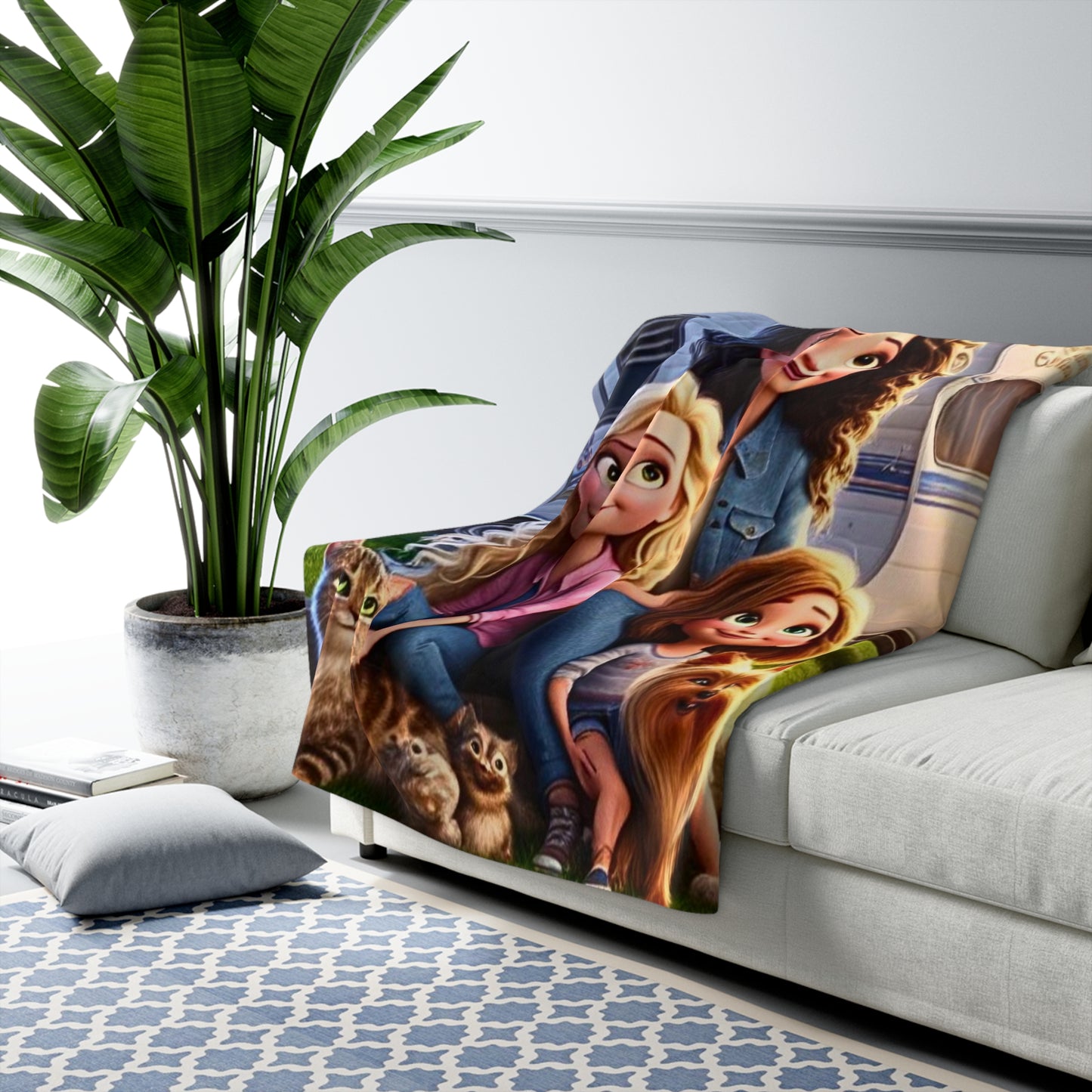 Mongrain's Family AdventuresCozy Family Adventure Sherpa Fleece Blanket, Kids Blanket, Comfy Throw, Home Decor, Gift for Mom, Camping Blanket