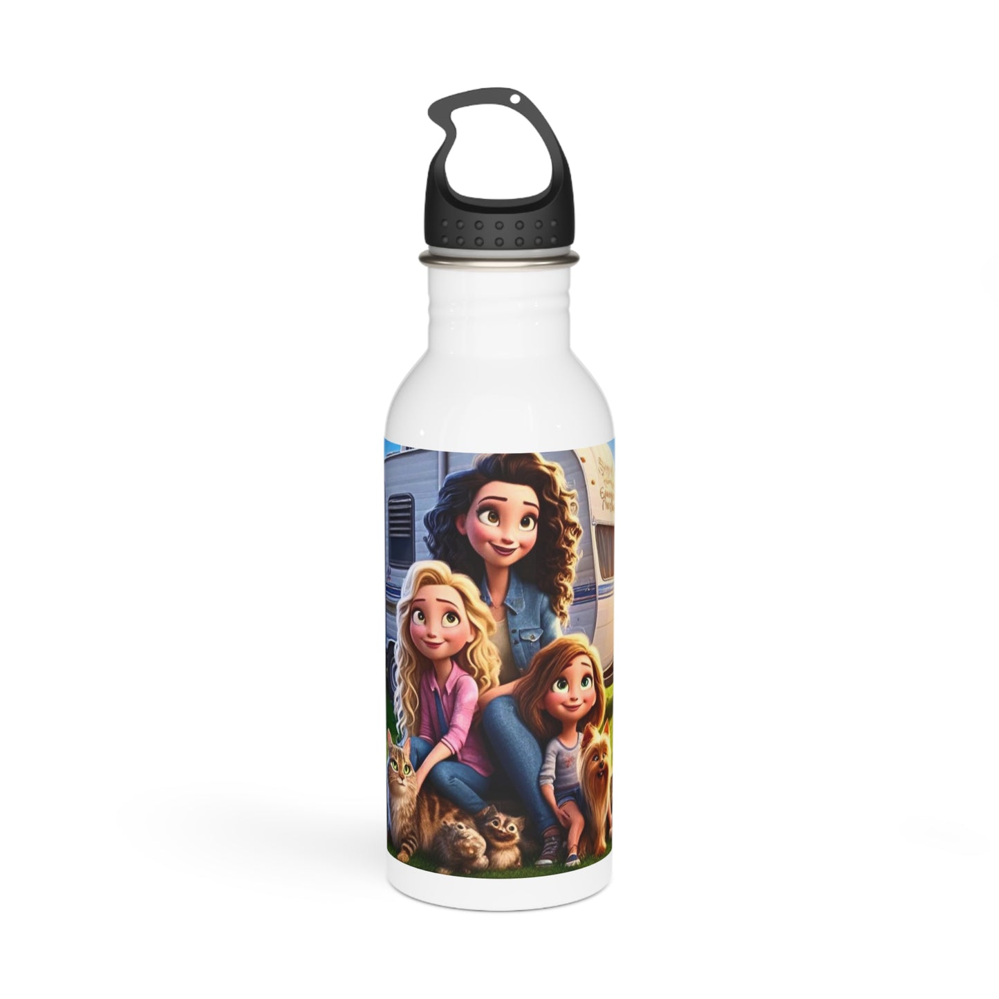 Mongrain's Family Adventures Stainless Steel Water Bottle, Personalized Drinkware, Camping Gear, Outdoor Activities, Gifts for Moms and Kids