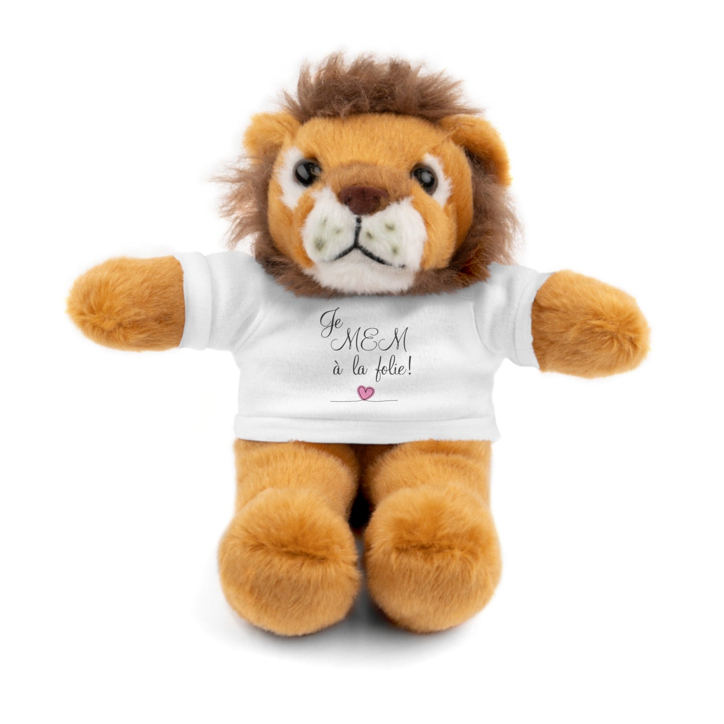 Je MEM à la Folie par Marie-Ève Mongrain Adorable Stuffed Animals with Custom Tee, Perfect Gift for Kids, Birthdays, Baby Showers, Cuddly Toys, Personalized Keepsake