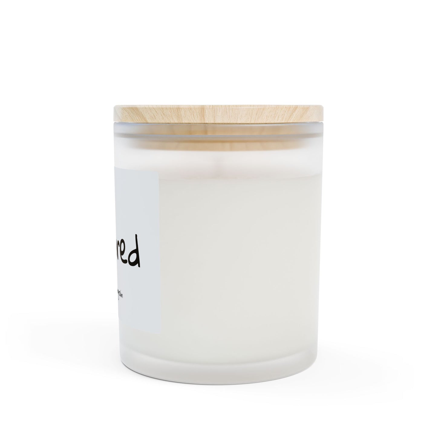 Burn the song "Delivered" by Marie-Ève Mongrain Scented Candle — Frosted 11oz Soy Candle with Wooden Lid