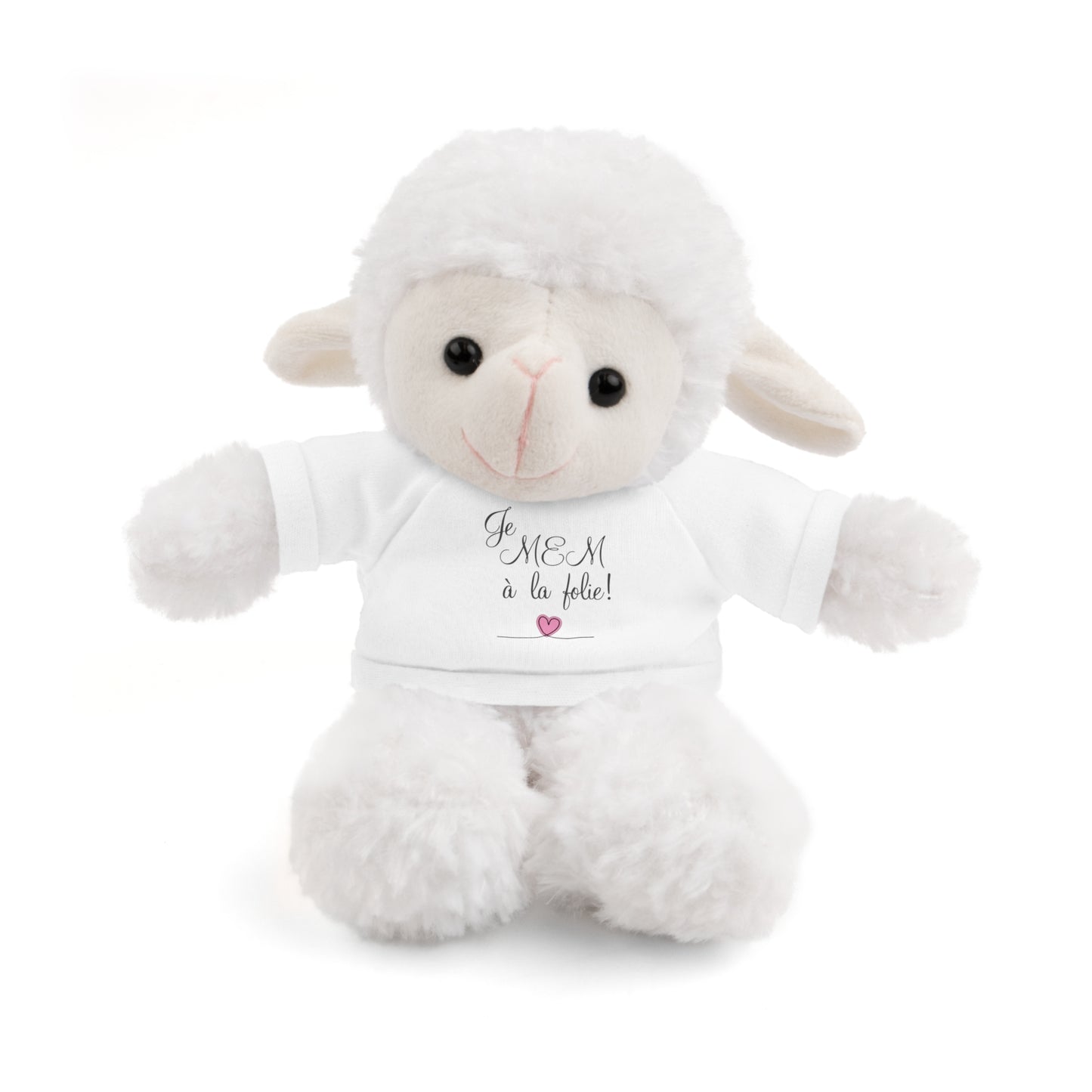 Je MEM à la Folie par Marie-Ève Mongrain Adorable Stuffed Animals with Custom Tee, Perfect Gift for Kids, Birthdays, Baby Showers, Cuddly Toys, Personalized Keepsake