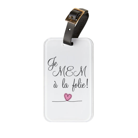 Je MEM à la Folie by Marie-Ève Mongrain Charming Luggage Tag with Romantic | Travel Accessory, Gift for Couples, Personalized Baggage Tag, Unique Wedding Favor, [...]