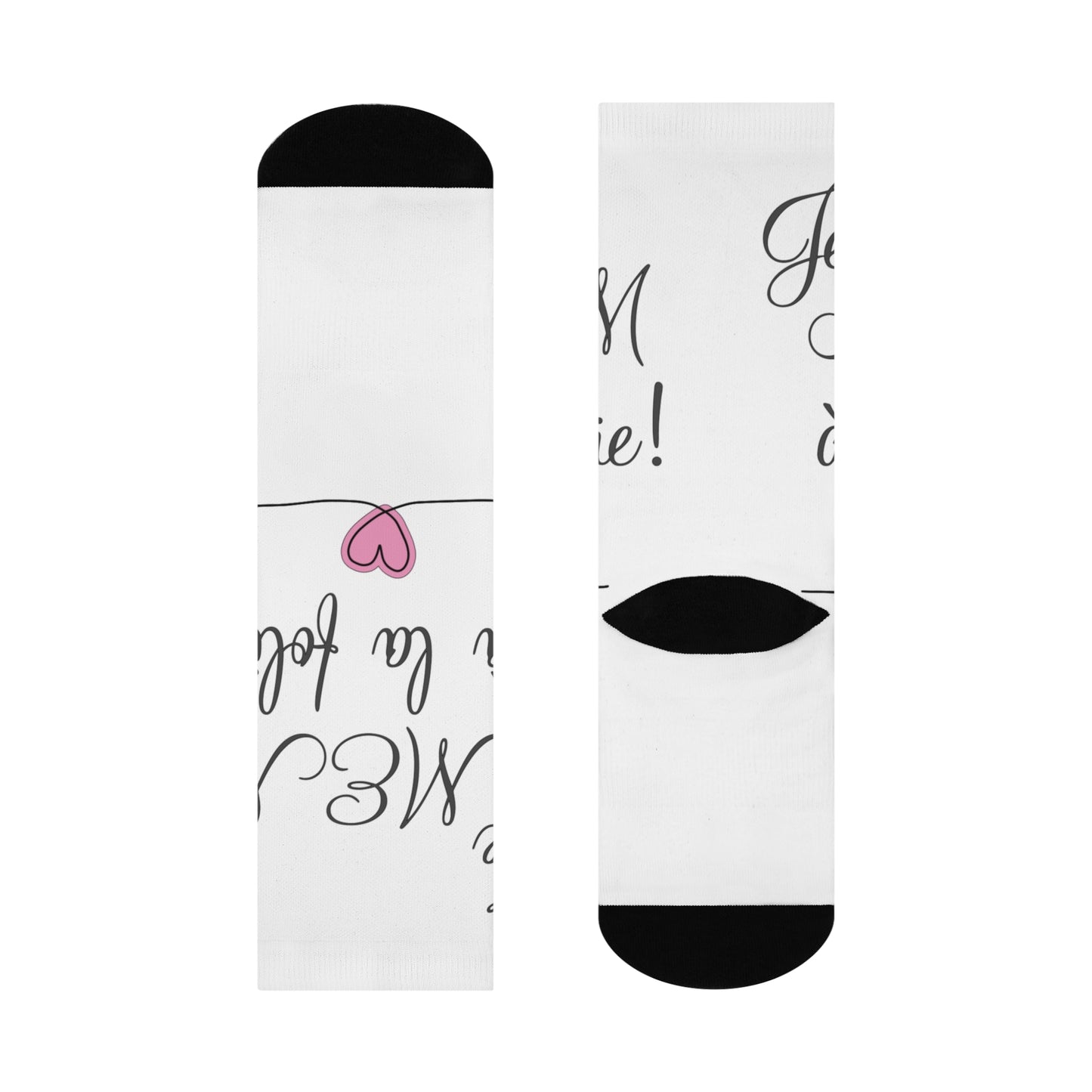 Je MEM à la Folie par Marie-Ève Mongrain, Cushioned Crew Socks - Fun & Comfortable Footwear for Everyday Wear