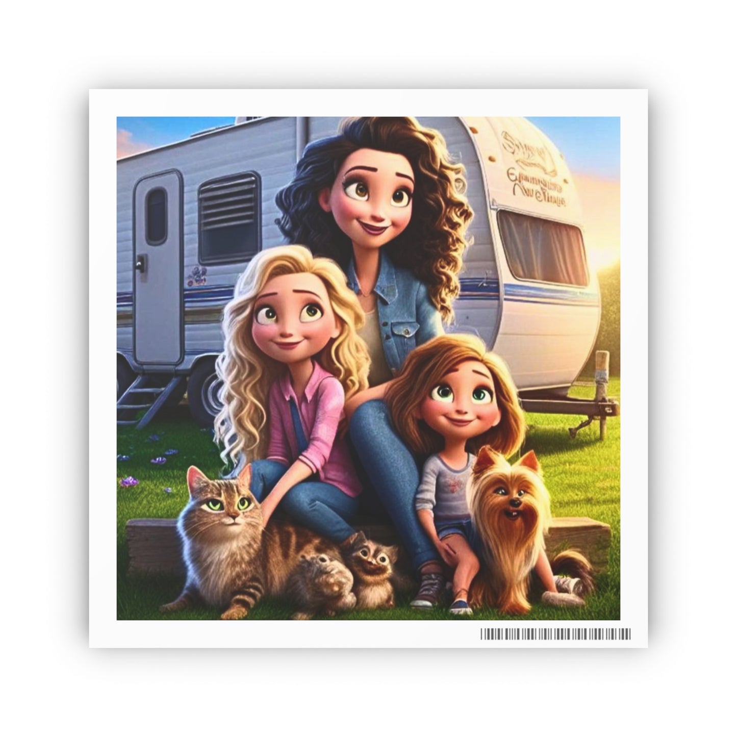 Mongrain's Family Adventures Whimsical Photo Art Posters - Home Decor, Wall Art, Gifts for Pet Lovers, Kids' Room, Family Moments