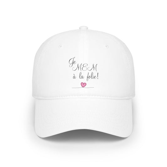 Je MEM à la folie par Marie-Ève Mongrain, Low Profile Baseball Cap with Heart Design