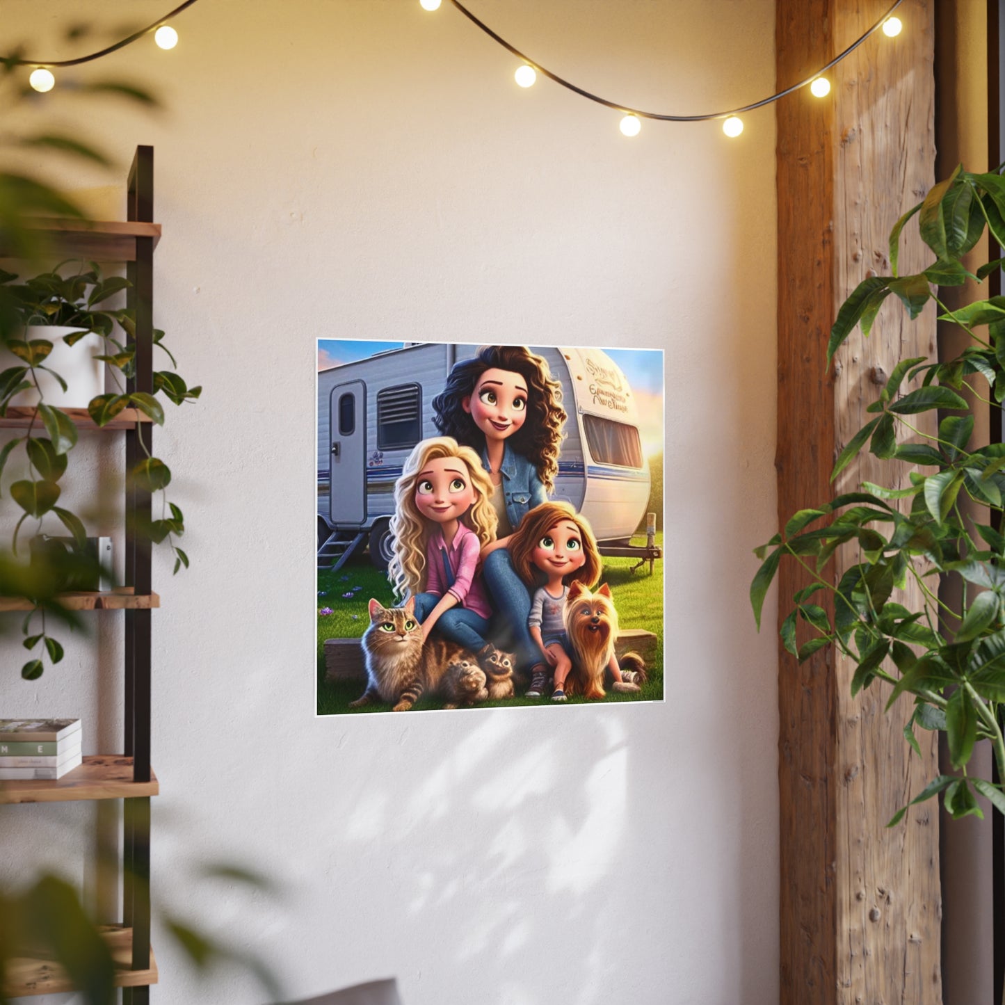 Mongrain's Family Adventures Whimsical Photo Art Posters - Home Decor, Wall Art, Gifts for Pet Lovers, Kids' Room, Family Moments