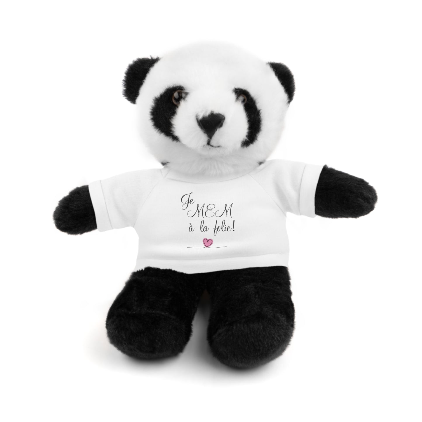 Je MEM à la Folie par Marie-Ève Mongrain Adorable Stuffed Animals with Custom Tee, Perfect Gift for Kids, Birthdays, Baby Showers, Cuddly Toys, Personalized Keepsake