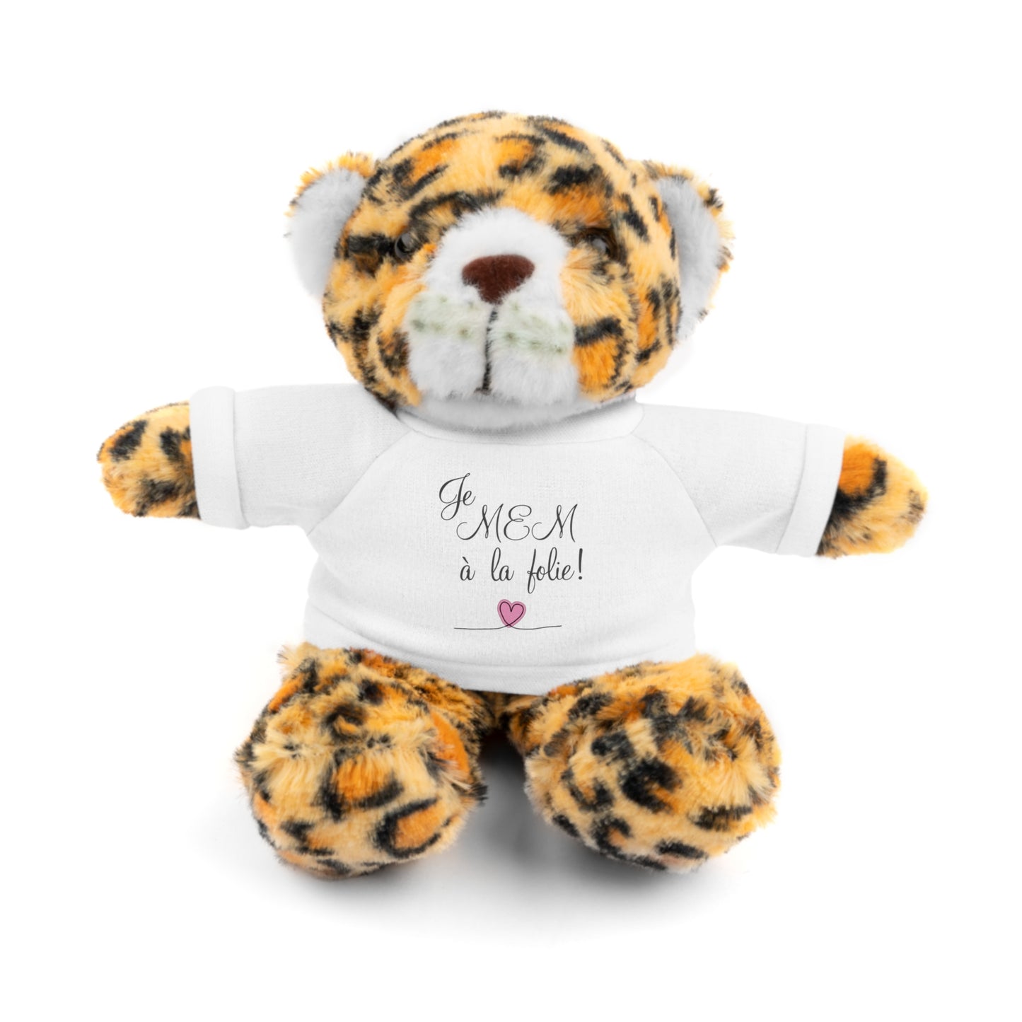 Je MEM à la Folie par Marie-Ève Mongrain Adorable Stuffed Animals with Custom Tee, Perfect Gift for Kids, Birthdays, Baby Showers, Cuddly Toys, Personalized Keepsake