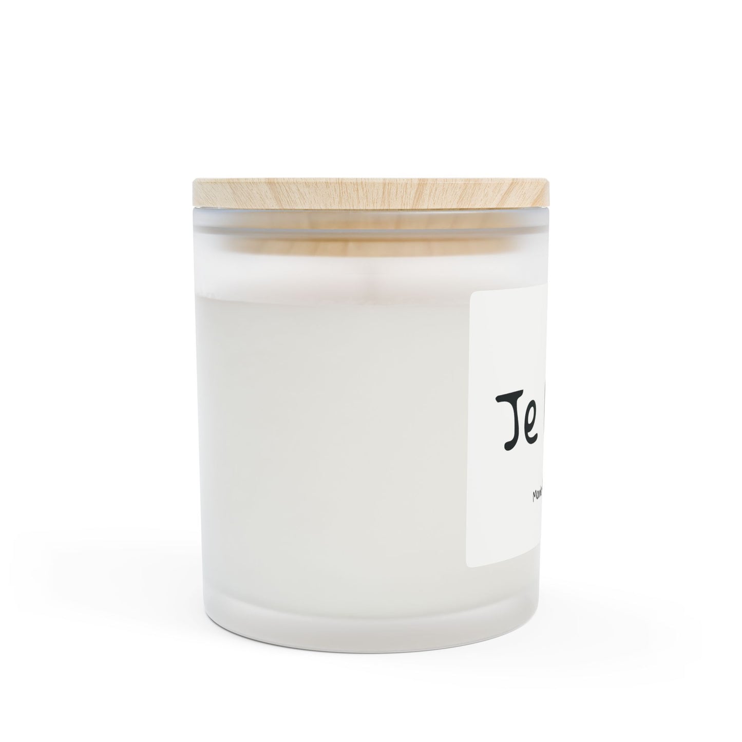 Burn the song "Je MEM" by Marie-Ève Mongrain Frosted Glass Candle — 11oz Scented Soy Candle with Wooden Lid
