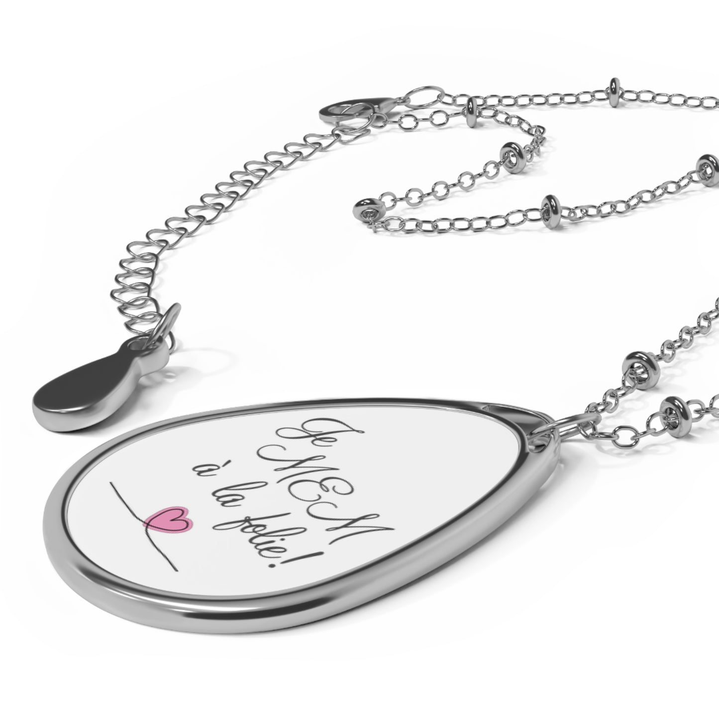 Je MEM à la Folie by Marie-Ève Mongrain Sentimental Oval Necklace for Loved Ones, Personalized Jewelry Gift, Meaningful Keepsake, Perfect for Anniversaries, Birthdays, Celebrations