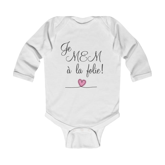 Je MEM à la Folie par Marie-Ève Mongrain,  Infants Bodysuit, Cute Baby Onesie