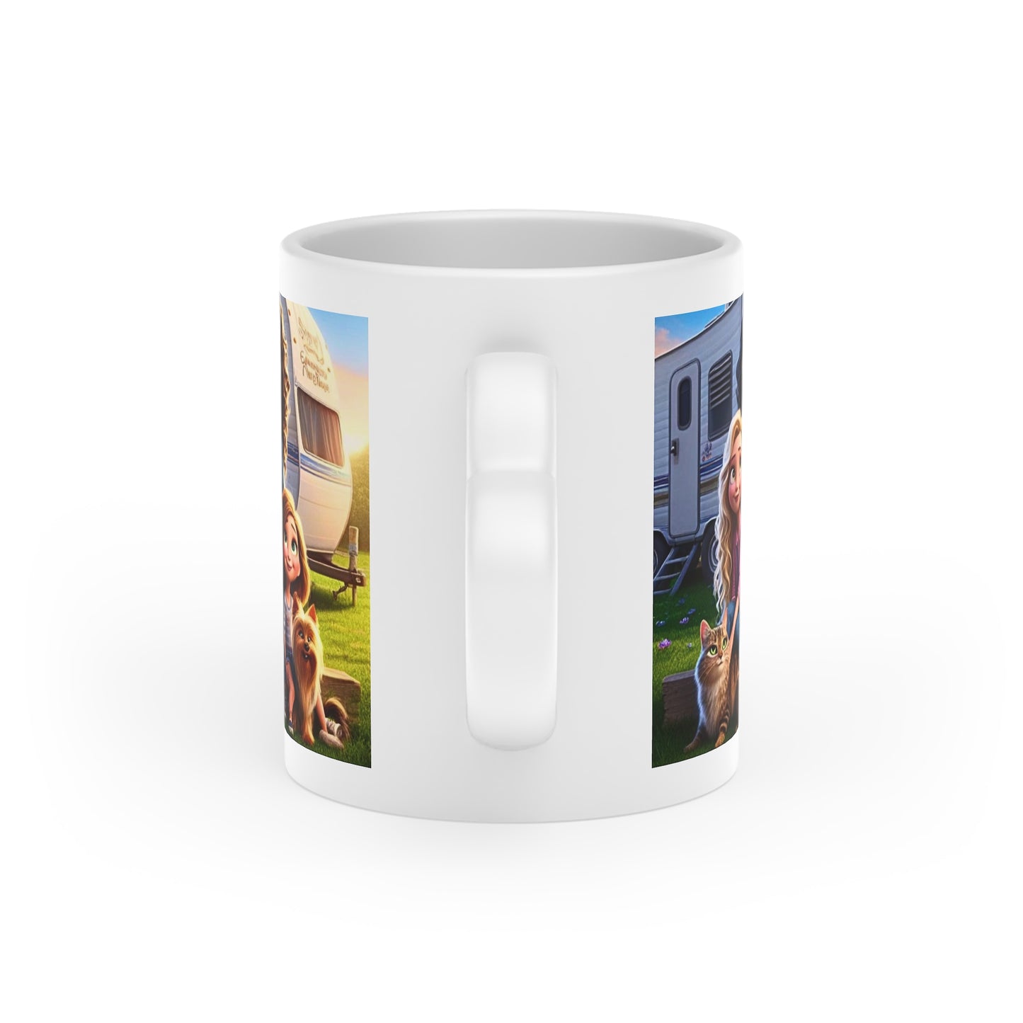 Mongrain's Family Adventures Rustic Heart-Shaped Mug - Cozy Campfire Coffee Cup, Perfect Gift for Nature Lovers, Family Gatherings, Warm Memories