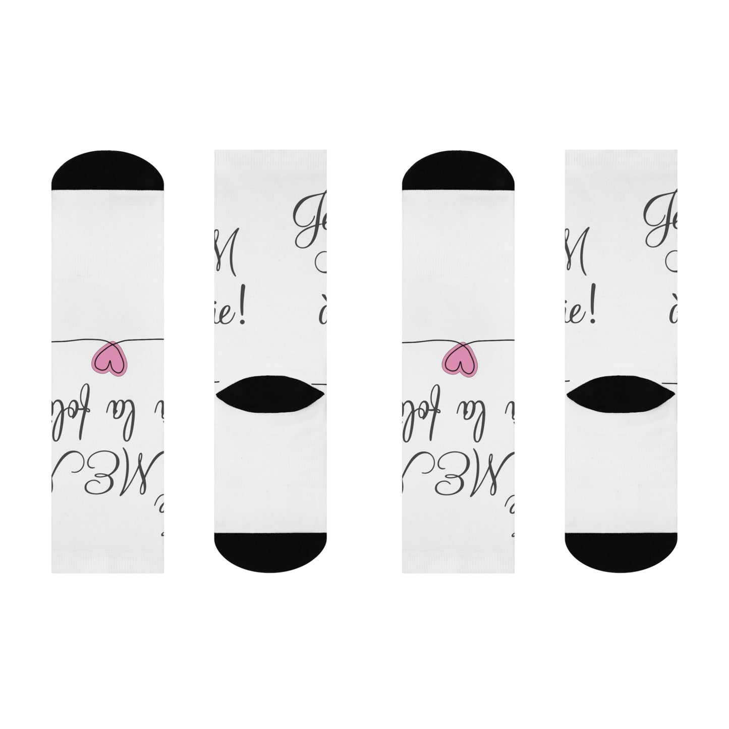 Je MEM à la Folie par Marie-Ève Mongrain, Cushioned Crew Socks - Fun & Comfortable Footwear for Everyday Wear