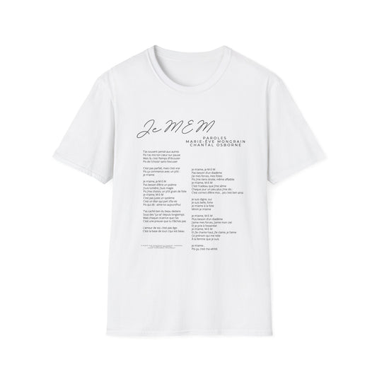 T-Shirt — Paroles de 'Je MEM'  by Marie-Ève Mongrain Lyrics Tee (Minimalist Song Lyrics Design)