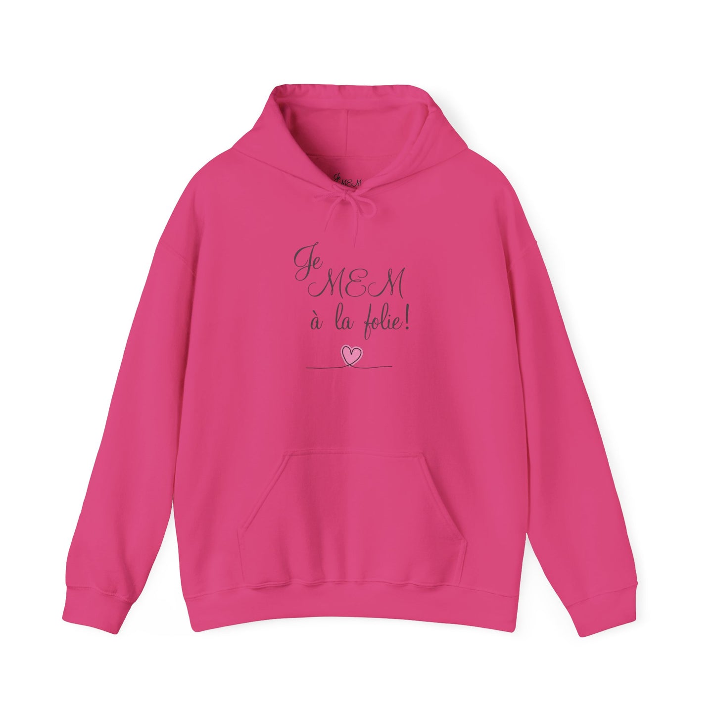 Je M'AM à la Folie! Unisex Heavy Blend™ Hoodie, Cozy Sweatshirt for Casual Outings, Perfect Gift for Moms, Celebration Apparel
