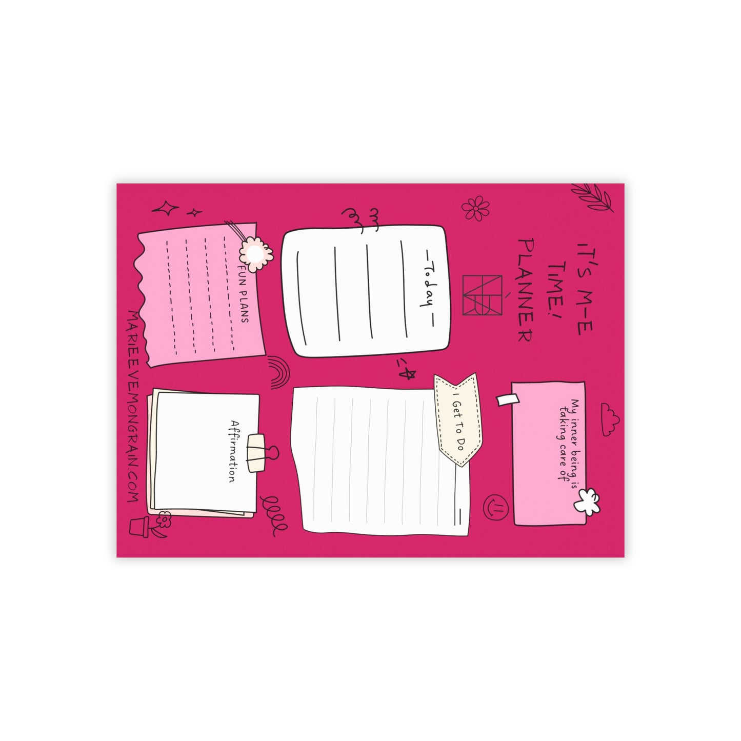 Planner Post-it® Note Pads — 'It's Me Time' by Marie-Ève Mongrain Sticky Notes for Organizing, To-Do Lists & Self-Care