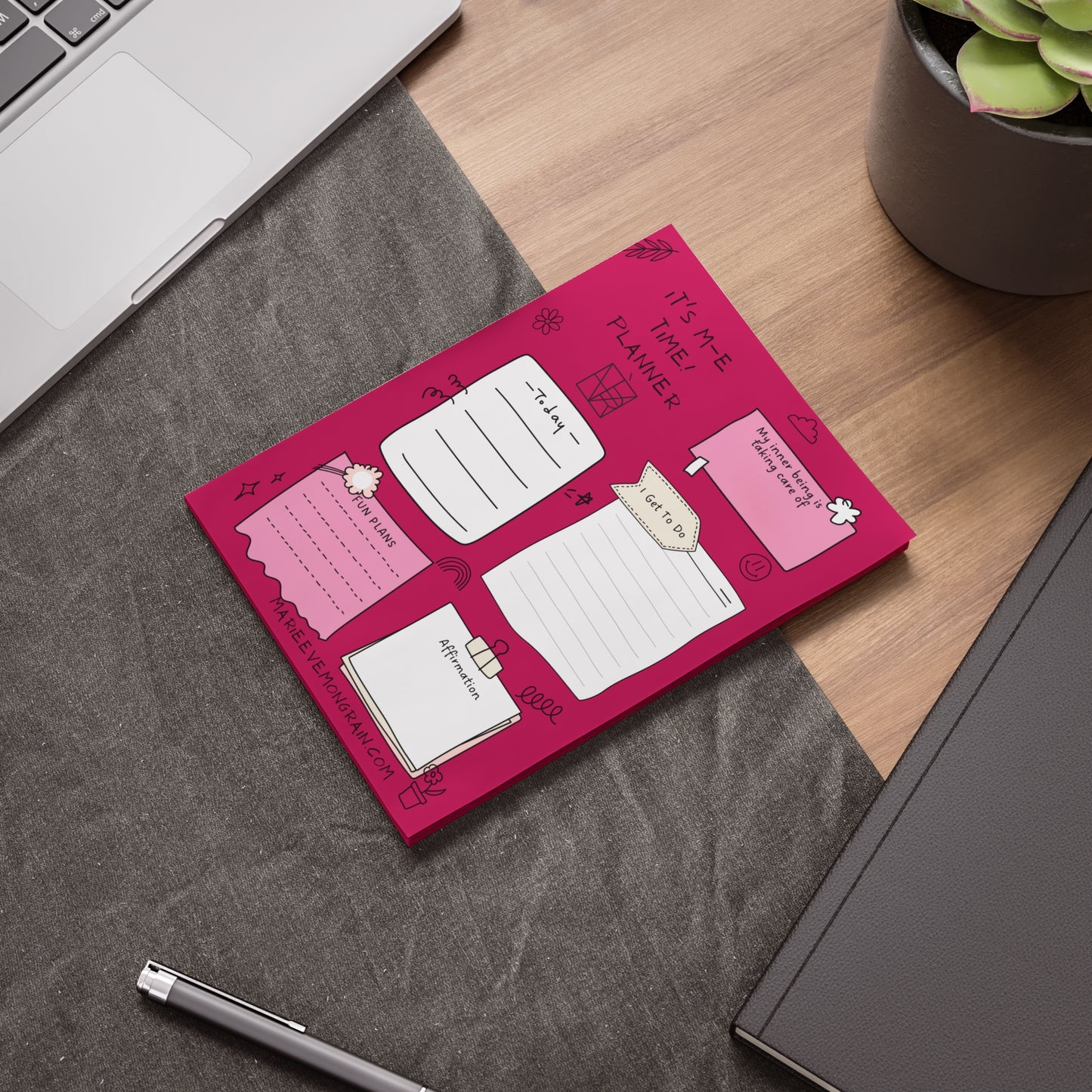 Planner Post-it® Note Pads — 'It's Me Time' by Marie-Ève Mongrain Sticky Notes for Organizing, To-Do Lists & Self-Care