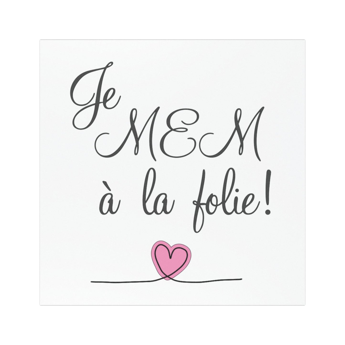 Je MEM à la folie! par Marie-Ève Mongrain Car Magnet | Cute Love Quote | Car Décor | Gift for Him or Her | Valentines Day Decoration