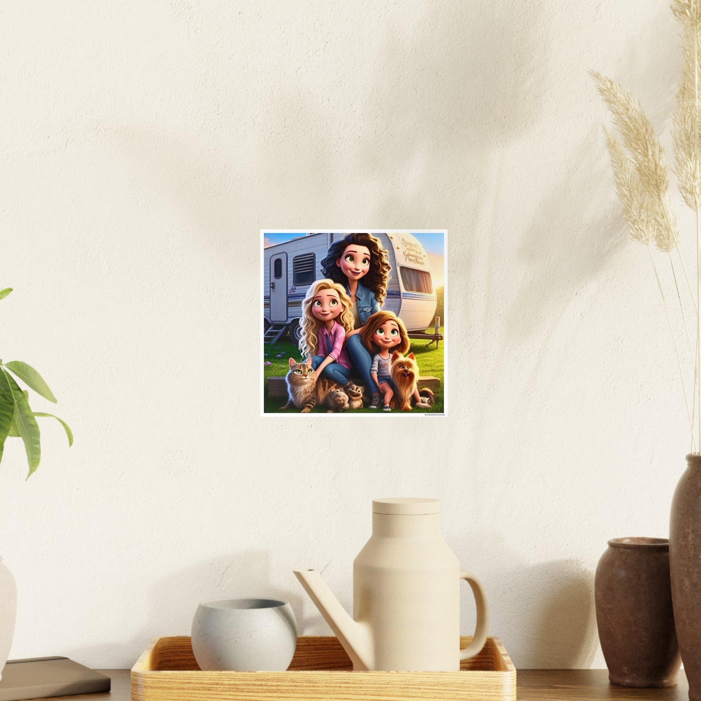 Mongrain's Family Adventures Whimsical Photo Art Posters - Home Decor, Wall Art, Gifts for Pet Lovers, Kids' Room, Family Moments