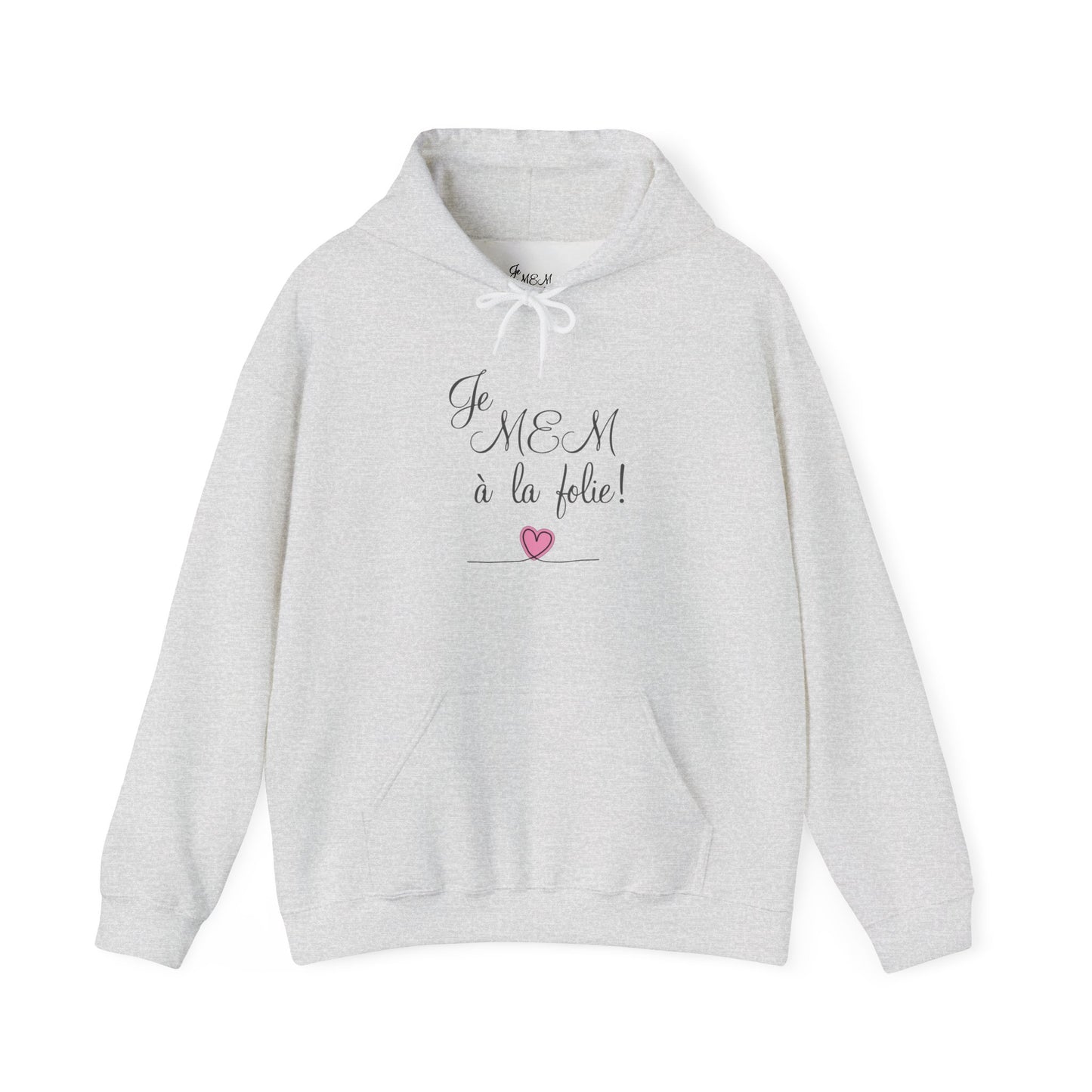 Je M'AM à la Folie! Unisex Heavy Blend™ Hoodie, Cozy Sweatshirt for Casual Outings, Perfect Gift for Moms, Celebration Apparel
