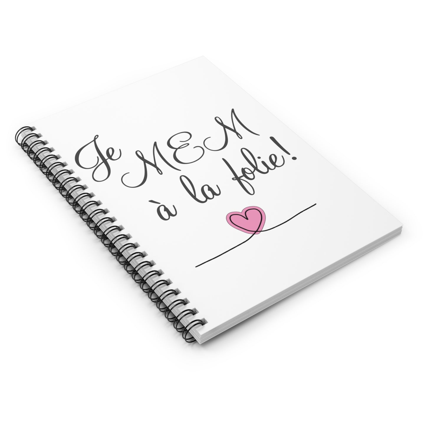 Je MEM à la Folie par Marie-Ève Mongrain, Romantic Spiral Notebook  for Journaling, Gifts, Cute Study, Heartfelt Notes, Valentine's Day