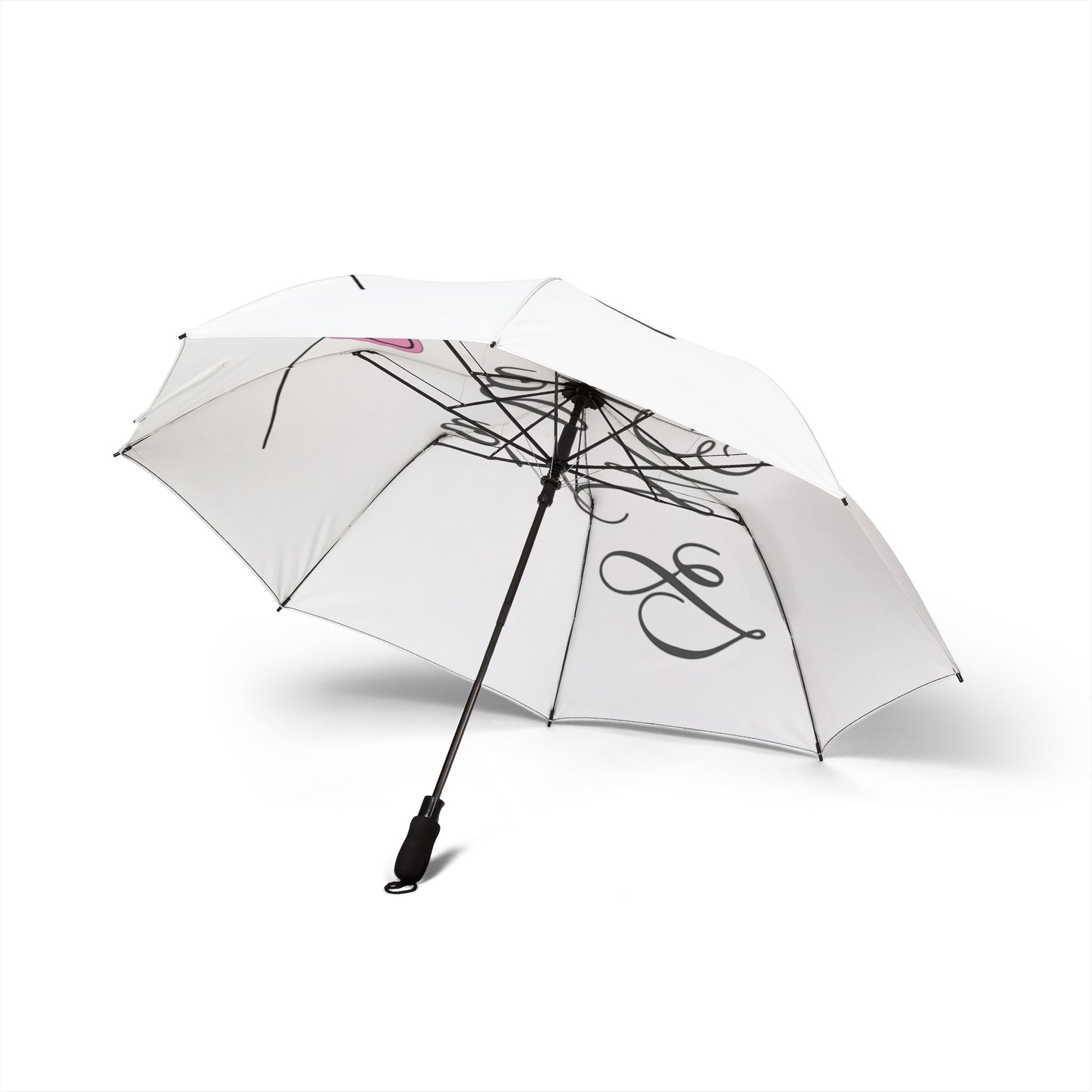 Je MEM à la Folie by Marie-Ève Mongrain Cute Foldable Umbrella - Perfect for Gifts, Rainy Days, Travel, & Events, Featuring Fun Heart Design