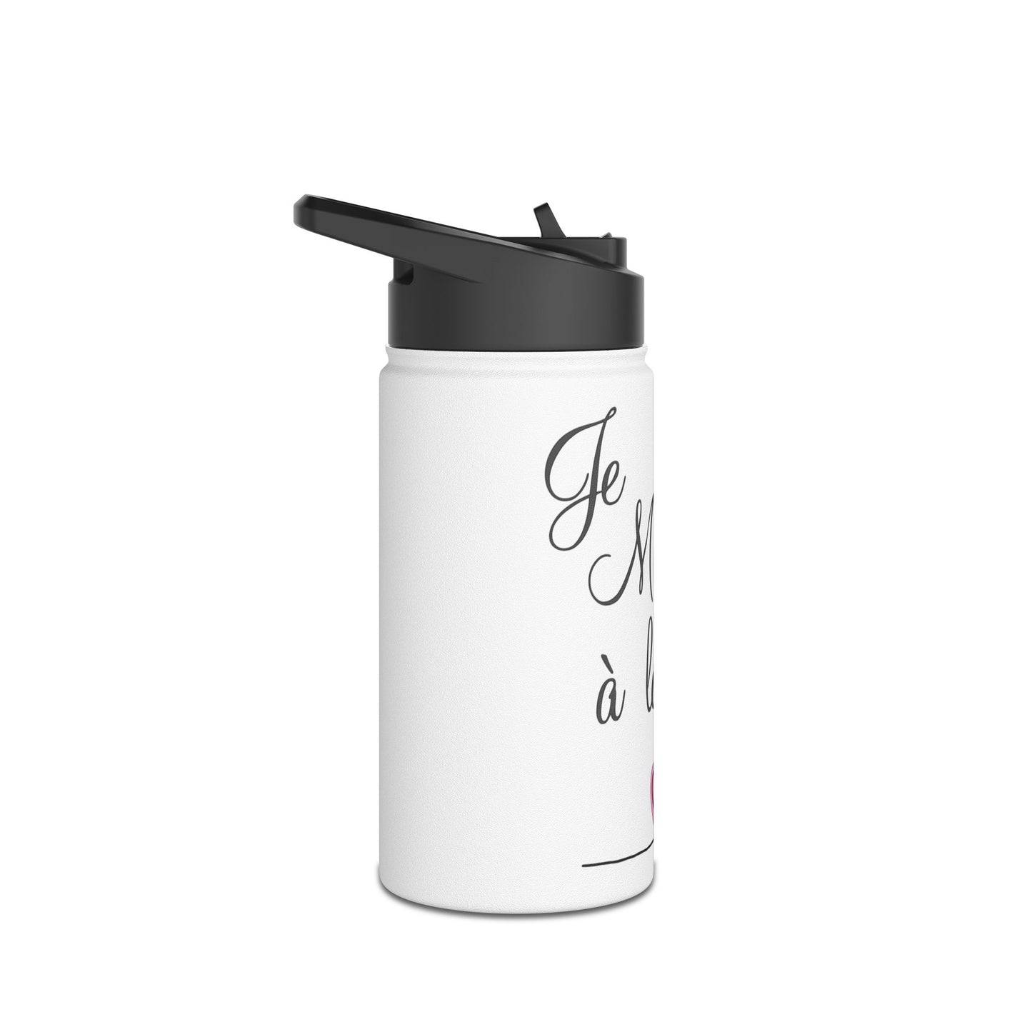 Chic Stainless Steel Water Bottle - Je M'EM à la folie, Perfect for Gifts, Outdoors, Hydration, Travel, Eco-friendly
