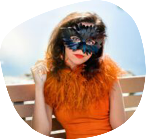 Marie Eve Mongrain With Halloween Eye Mask